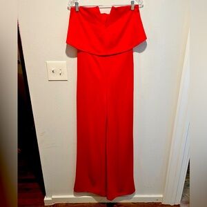 Lulu’s red strapless jumpsuit, Size M